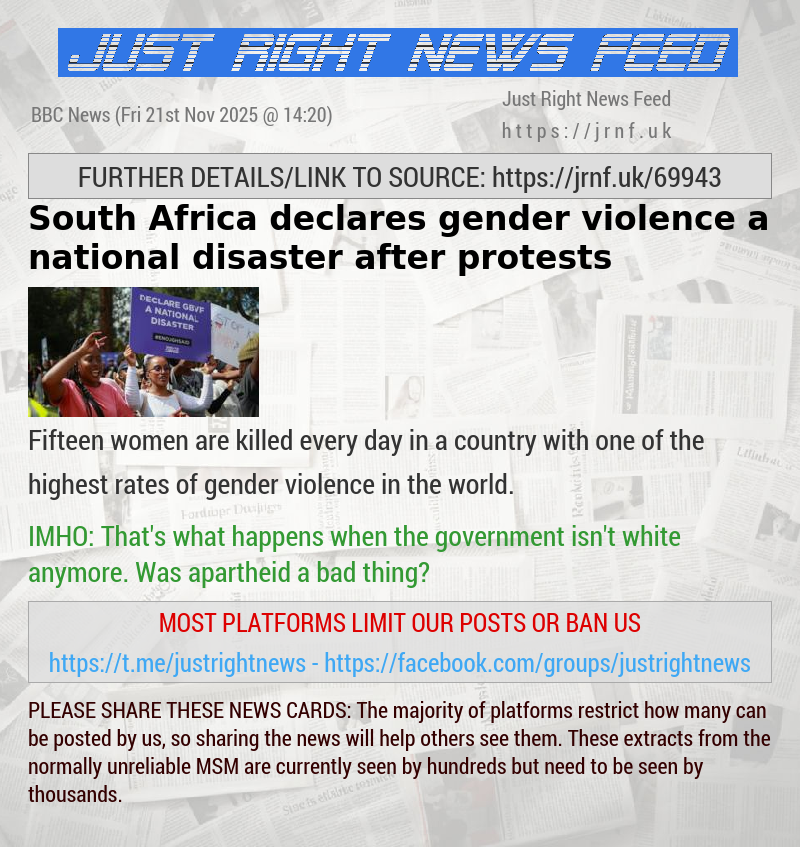 South Africa declares gender violence a national disaster after protests