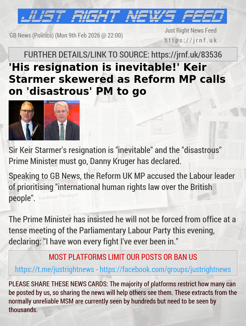 ’His resignation is inevitable!’ Keir Starmer skewered as Reform MP calls on ’disastrous’ PM to go