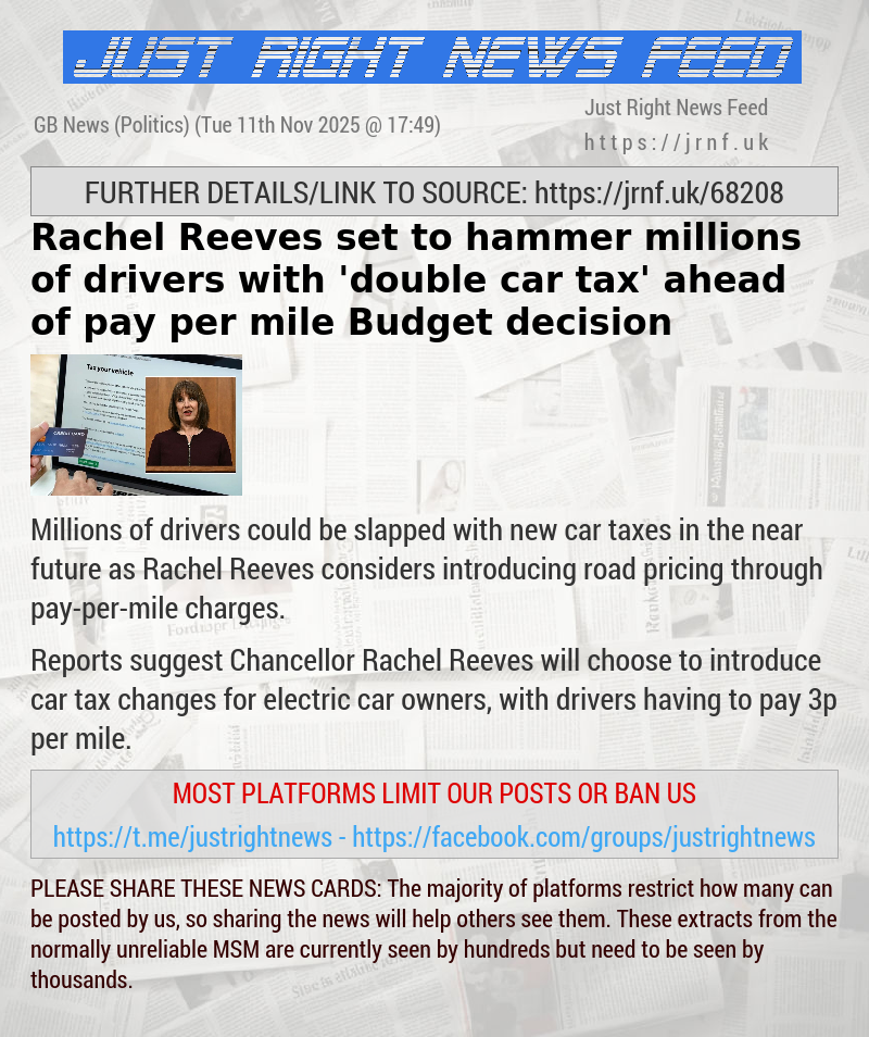 Rachel Reeves set to hammer millions of drivers with ’double car tax’ ahead of pay—per—mile Budget decision