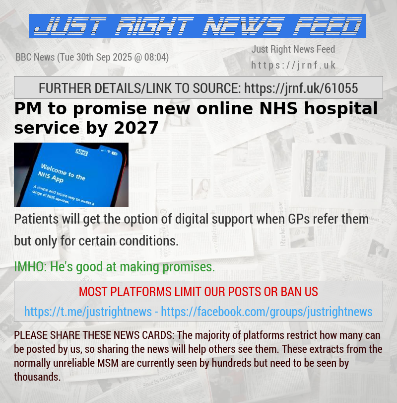 PM to promise new online NHS hospital service by 2027