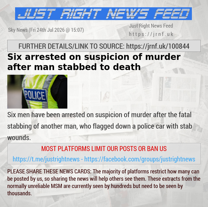 Six arrested on suspicion of murder after man stabbed to death