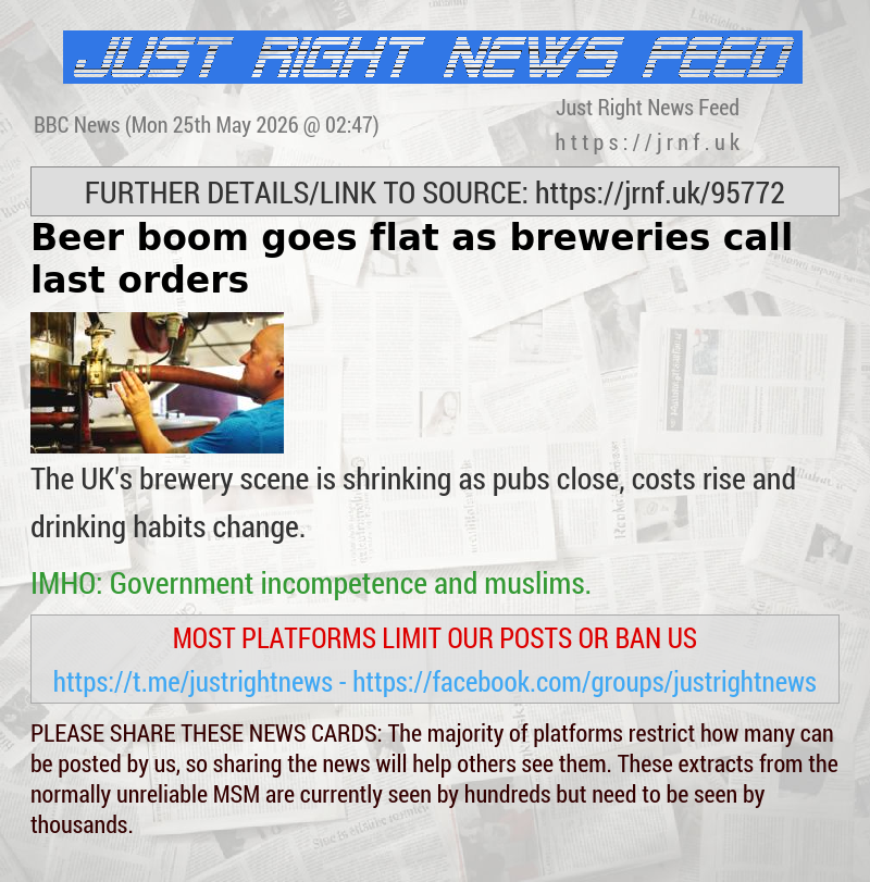 Beer boom goes flat as breweries call last orders