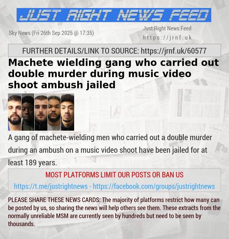 Machete—wielding gang who carried out double murder during music video shoot ambush jailed