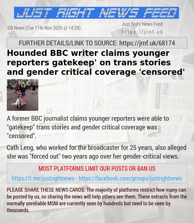Hounded BBC writer claims younger reporters ‘gatekeep’ on trans stories and gender—critical coverage ’censored’