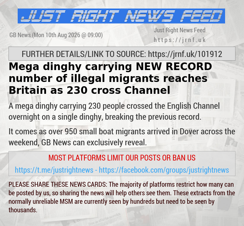 Mega dinghy carrying NEW RECORD number of illegal migrants reaches Britain as 230 cross Channel