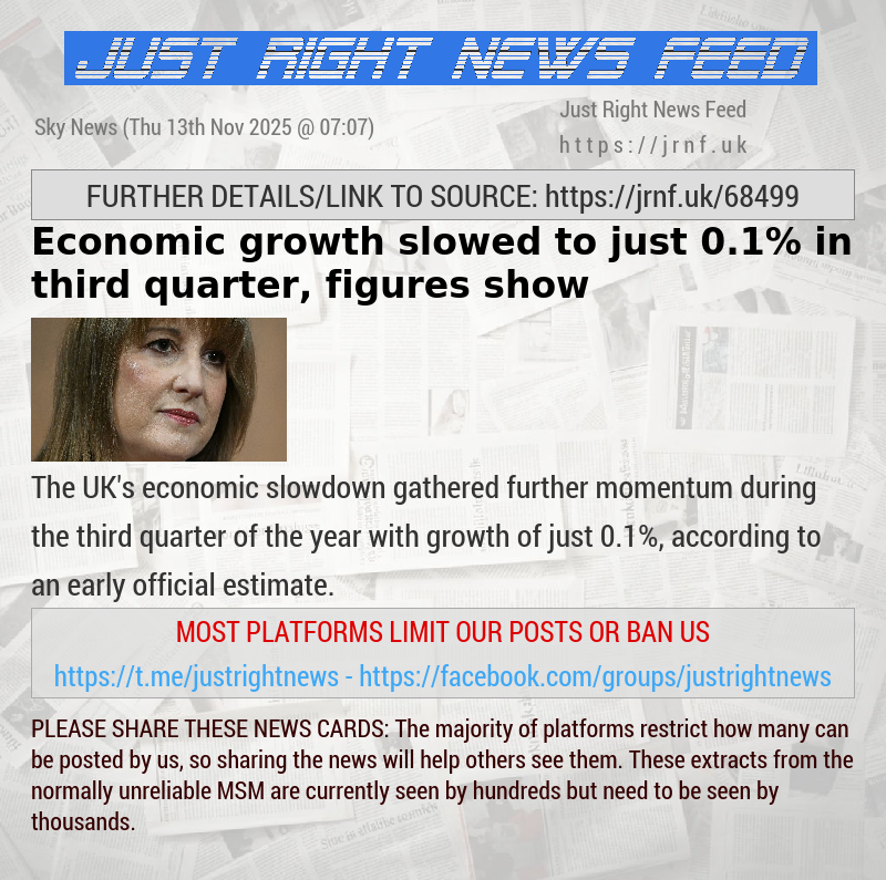 Economic growth slowed to just 0.1% in third quarter, figures show