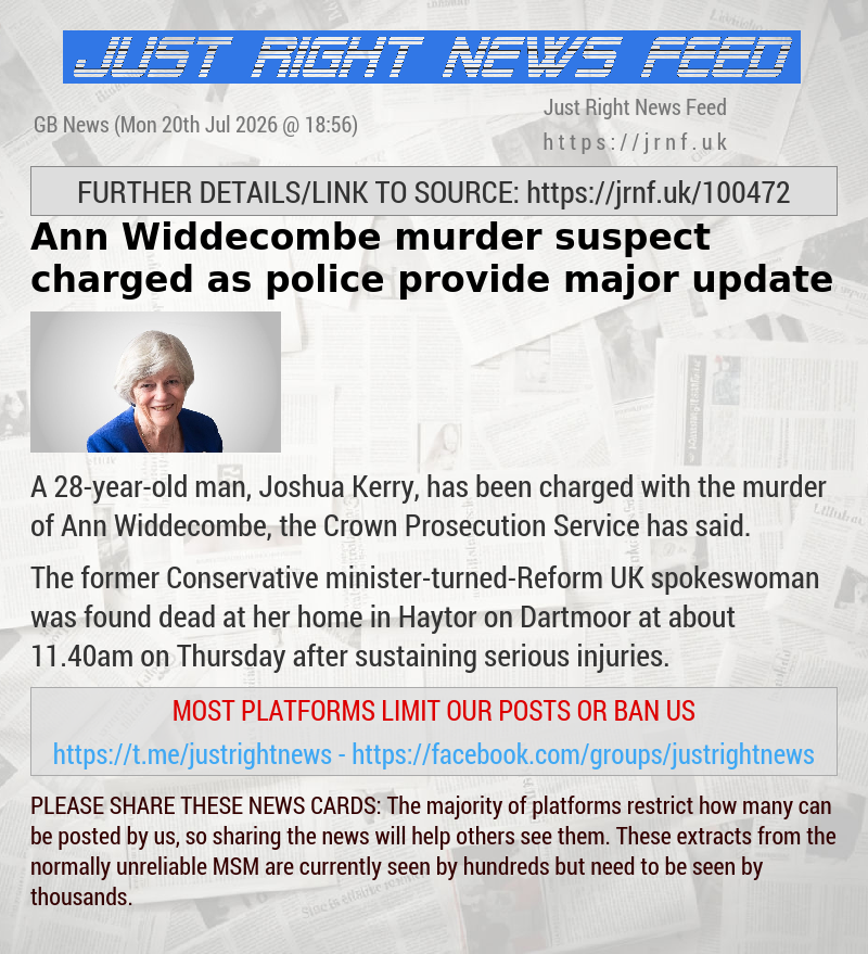 Ann Widdecombe murder suspect charged as police provide major update