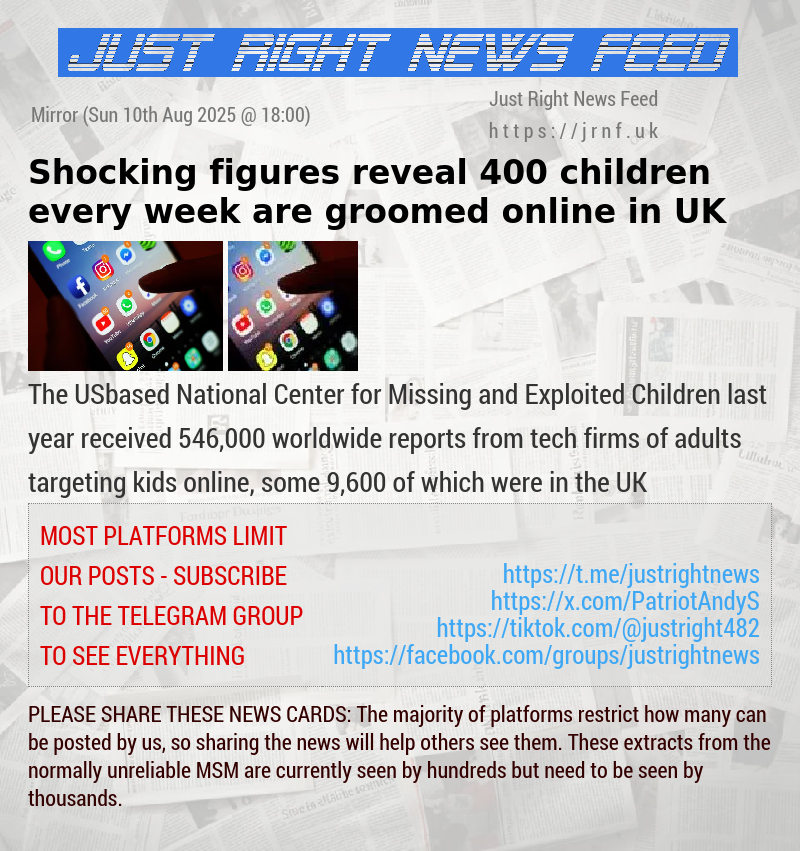 Shocking figures reveal 400 children every week are groomed online in UK