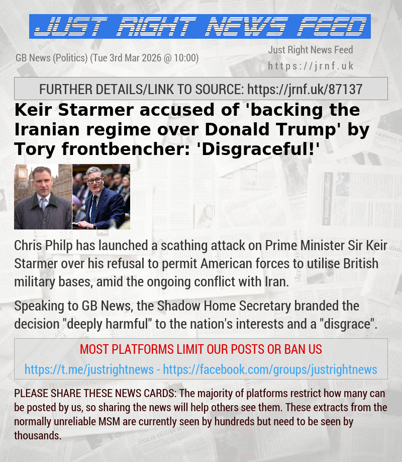 Keir Starmer accused of ’backing the Iranian regime over Donald Trump’ by Tory frontbencher: ’Disgraceful!’