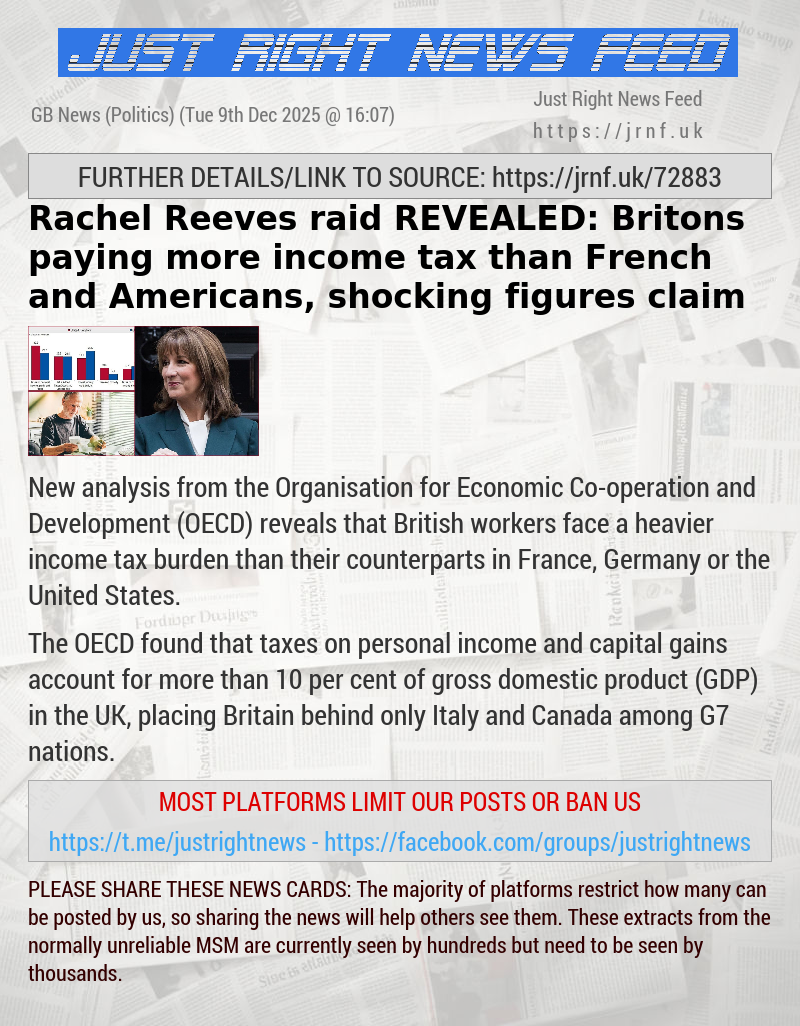 Rachel Reeves raid REVEALED: Britons paying more income tax than French and Americans, shocking figures claim