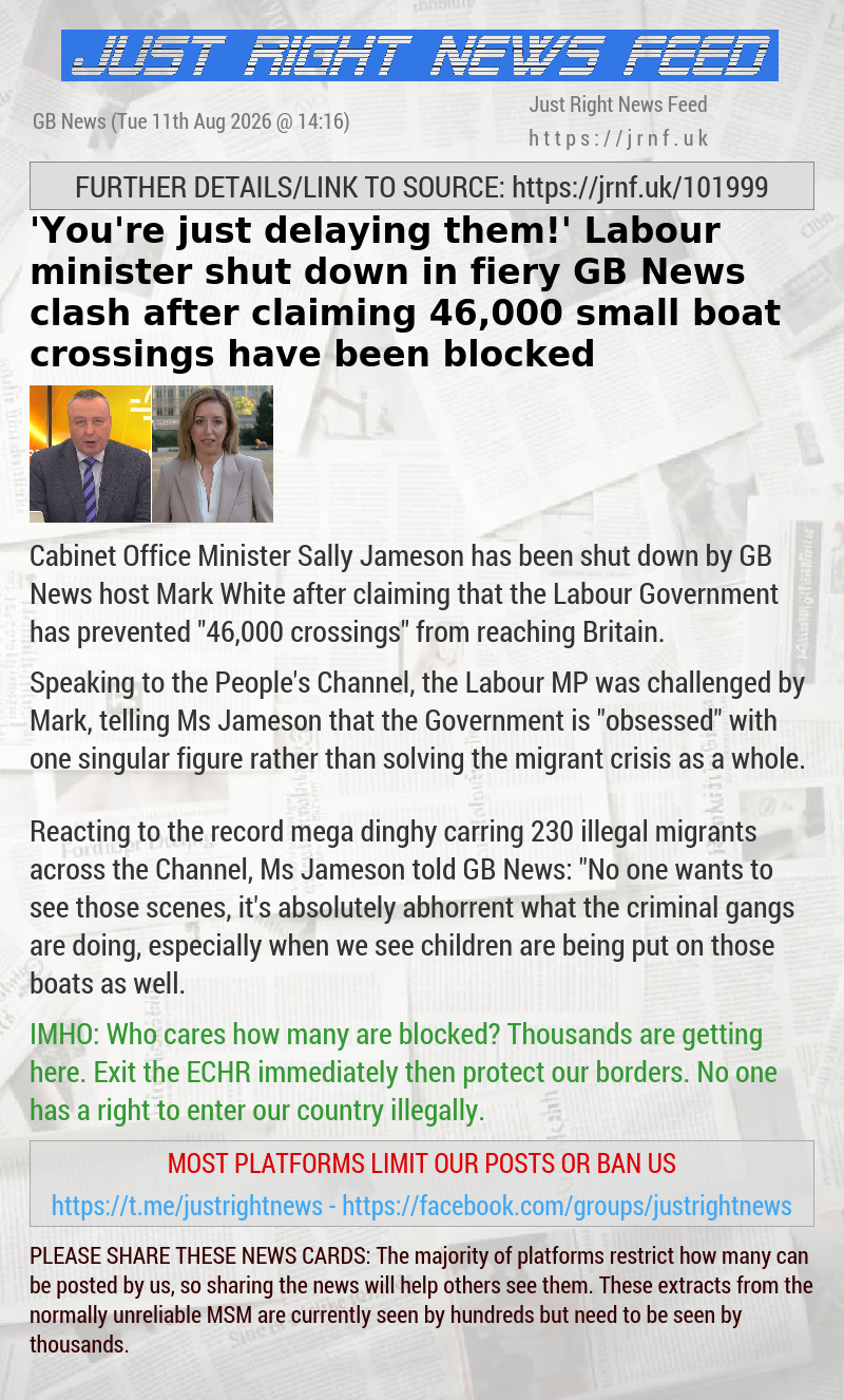 ’You’re just delaying them!’ Labour minister shut down in fiery GB News clash after claiming 46,000 small boat crossings have been blocked
