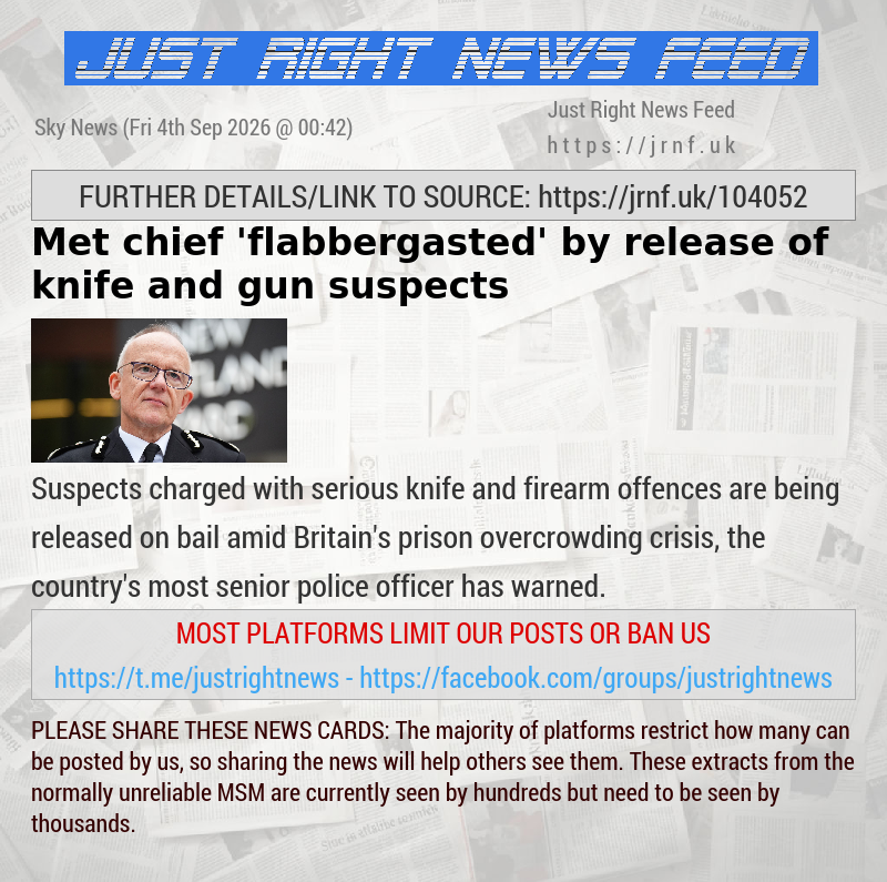 Met chief ’flabbergasted’ by release of knife and gun suspects