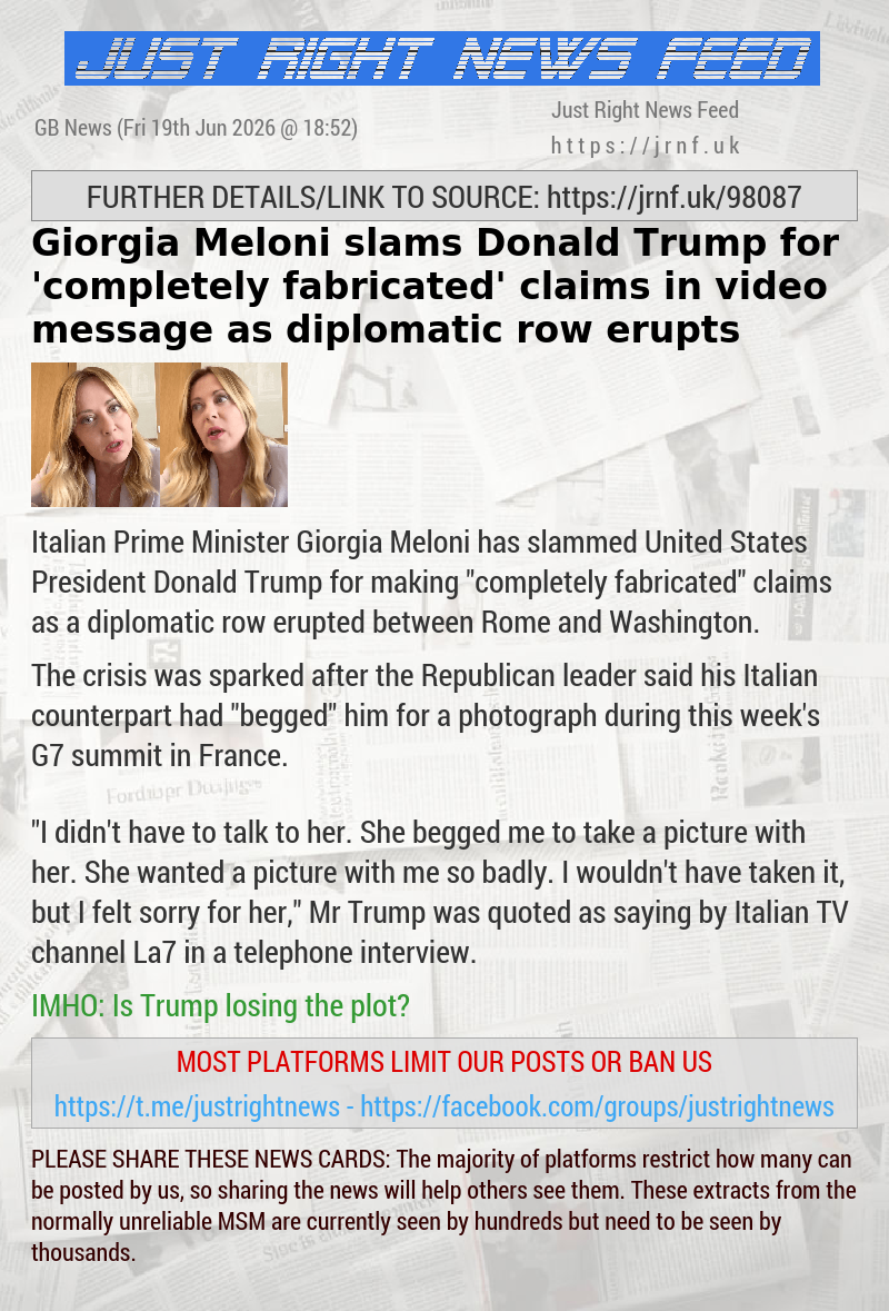Giorgia Meloni slams Donald Trump for ‘completely fabricated’ claims in video message as diplomatic row erupts