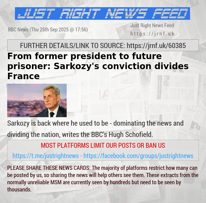 From former president to future prisoner: Sarkozy’s conviction divides France
