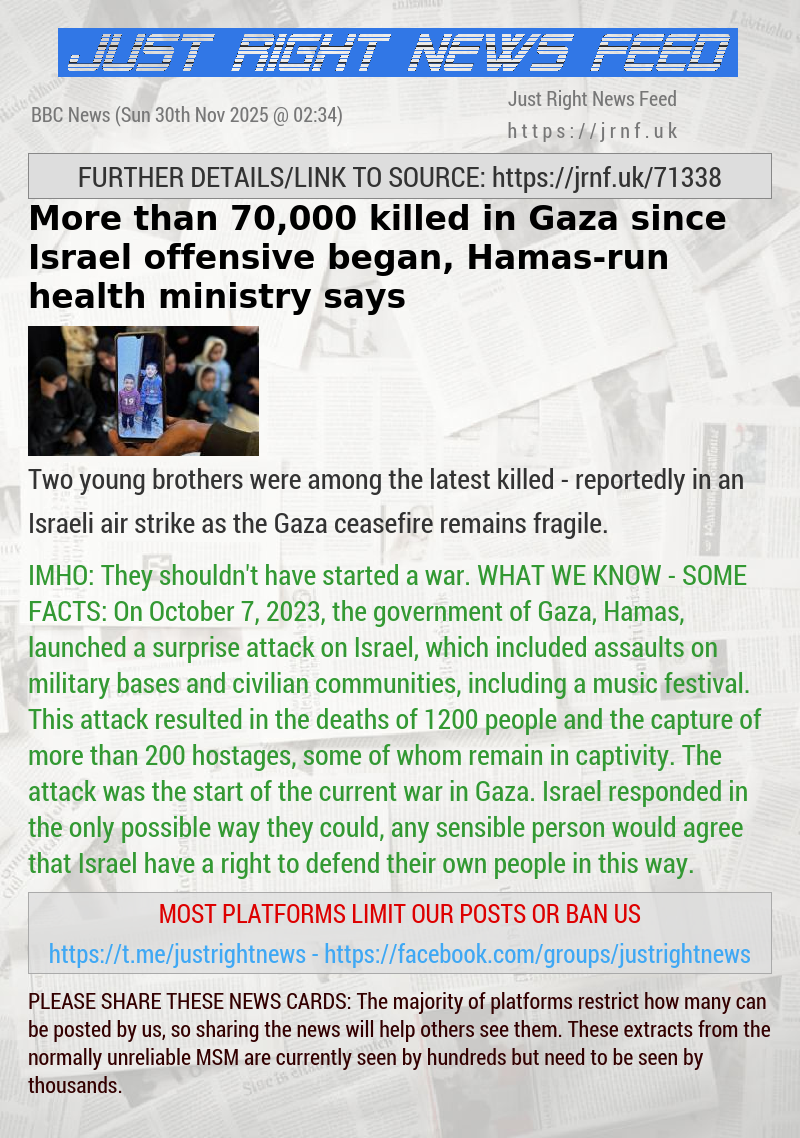 More than 70,000 killed in Gaza since Israel offensive began, Hamas—run health ministry says