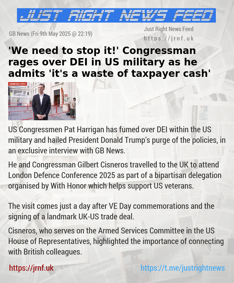 ’We need to stop it!’ Congressman rages over DEI in US military as he admits ’it’s a waste of taxpayer cash’