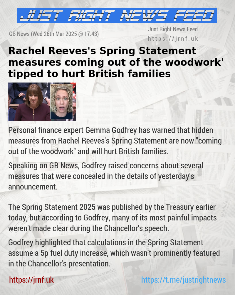 Rachel Reeves’s Spring Statement measures ‘coming out of the woodwork’ tipped to hurt British families