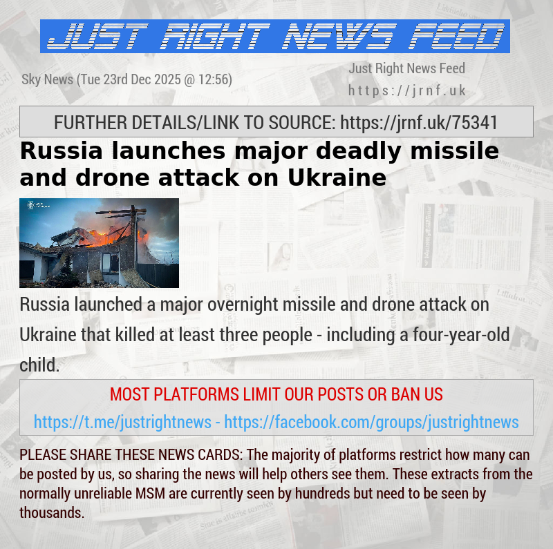 Russia launches major deadly missile and drone attack on Ukraine