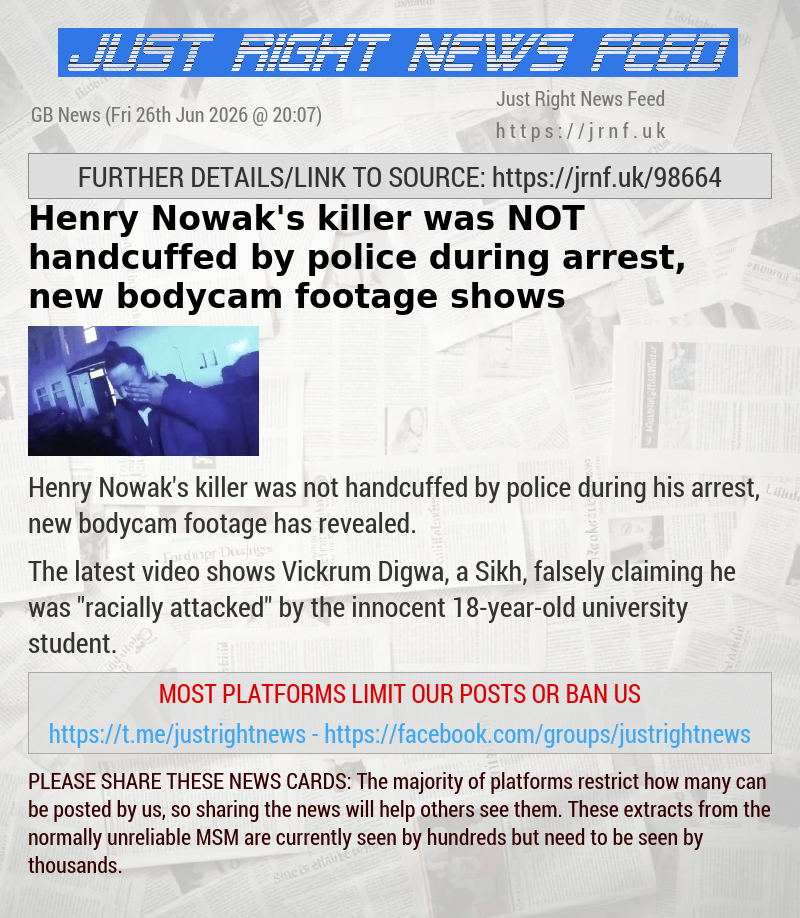 Henry Nowak’s killer was NOT handcuffed by police during arrest, new bodycam footage shows