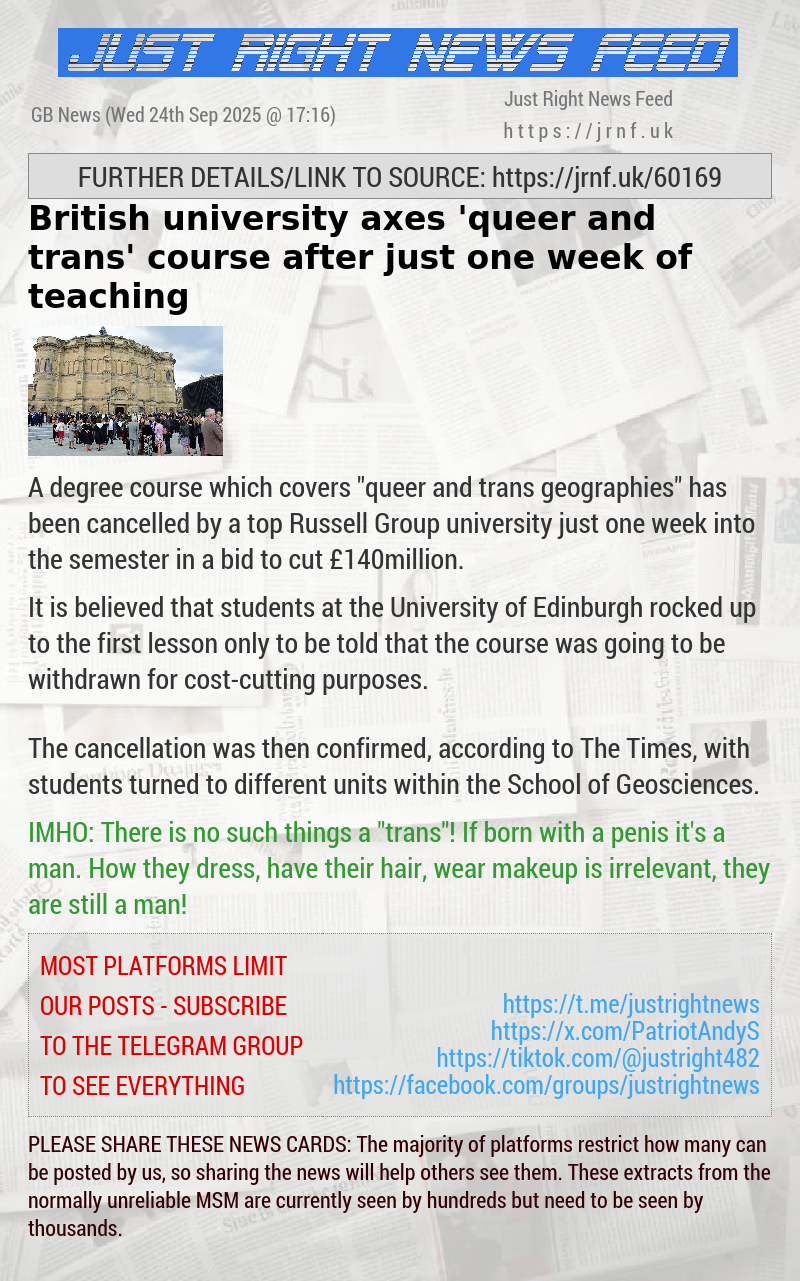 British university axes ’queer and trans’ course after just one week of teaching
