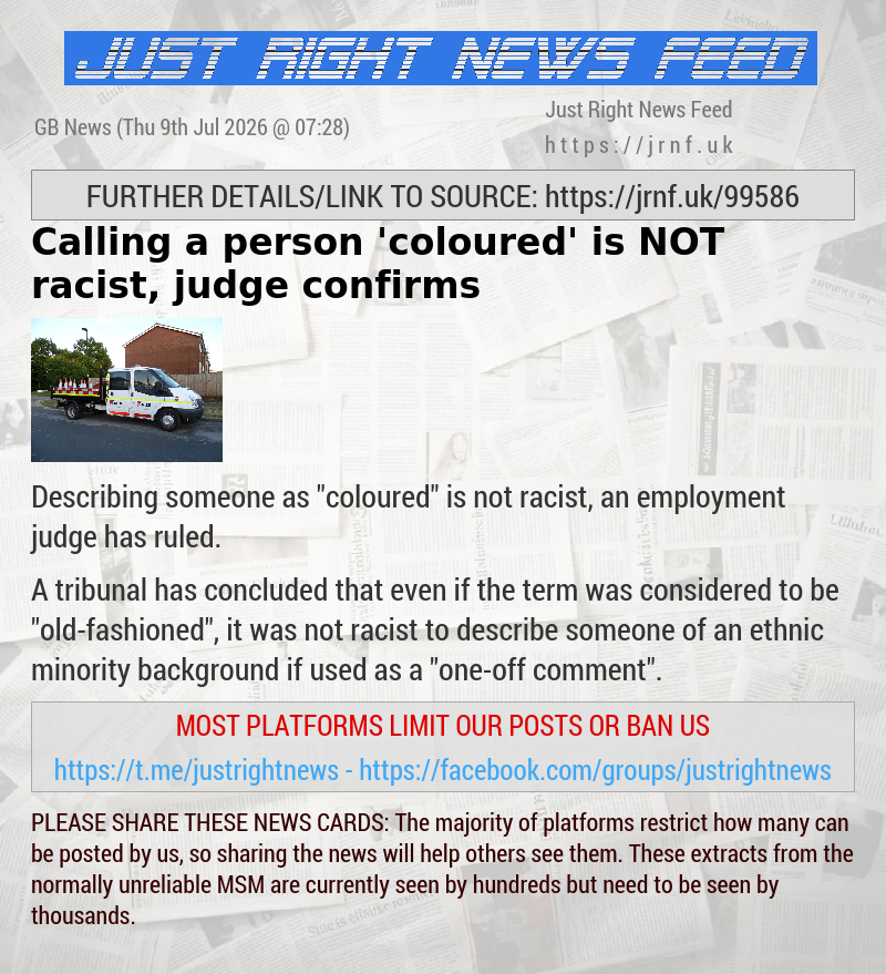 Calling a person ’coloured’ is NOT racist, judge confirms