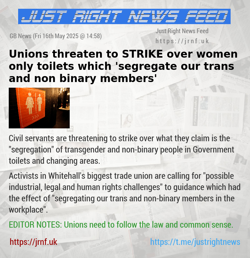 Unions threaten to STRIKE over women—only toilets which ’segregate our trans and non—binary members’
