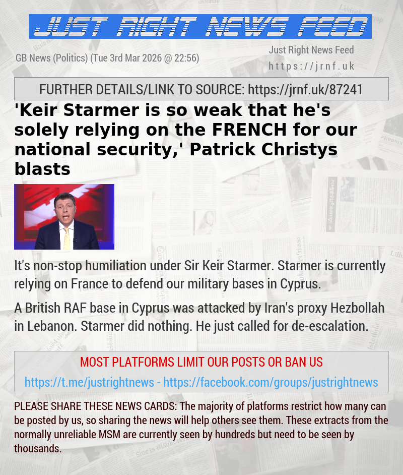 ’Keir Starmer is so weak that he’s solely relying on the FRENCH for our national security,’ Patrick Christys blasts