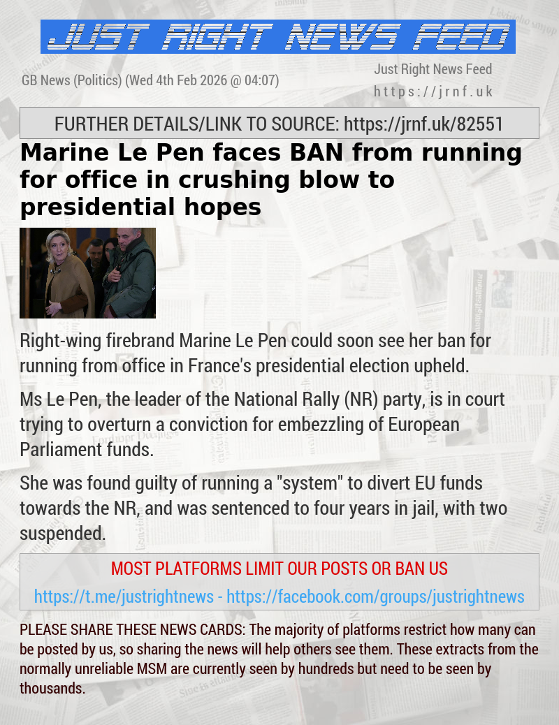 Marine Le Pen faces BAN from running for office in crushing blow to presidential hopes