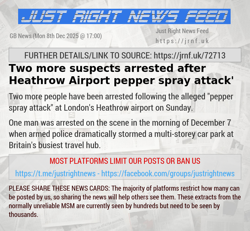 Two more suspects arrested after Heathrow Airport  ‘pepper spray attack’