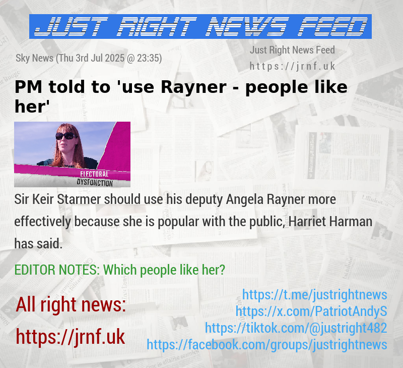 PM told to ’use Rayner — people like her’