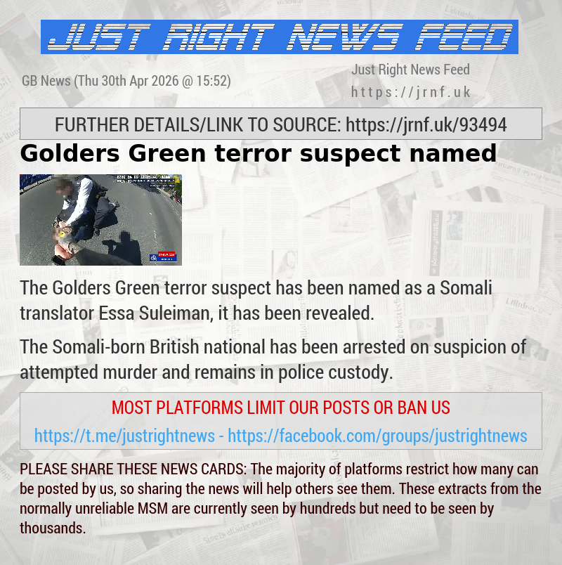 Golders Green terror suspect named