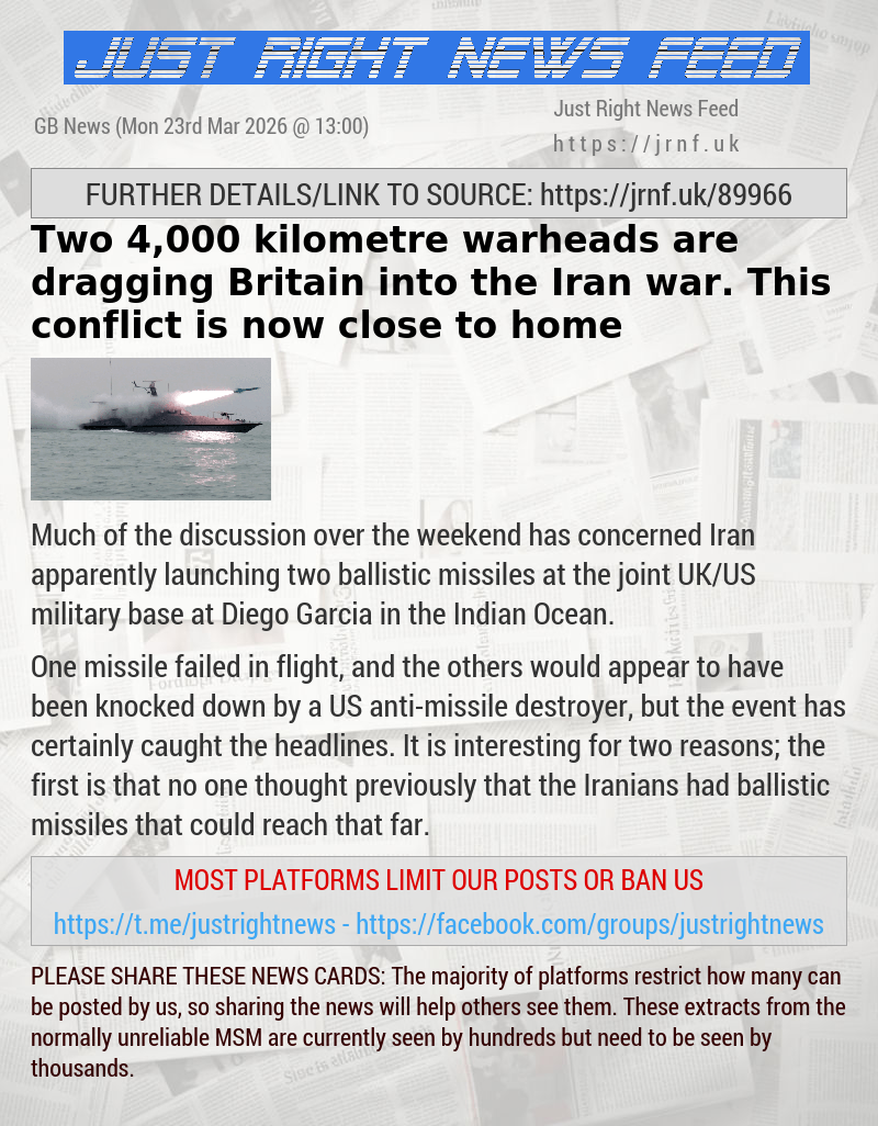 Two 4,000—kilometre warheads are dragging Britain into the Iran war. This conflict is now close to home