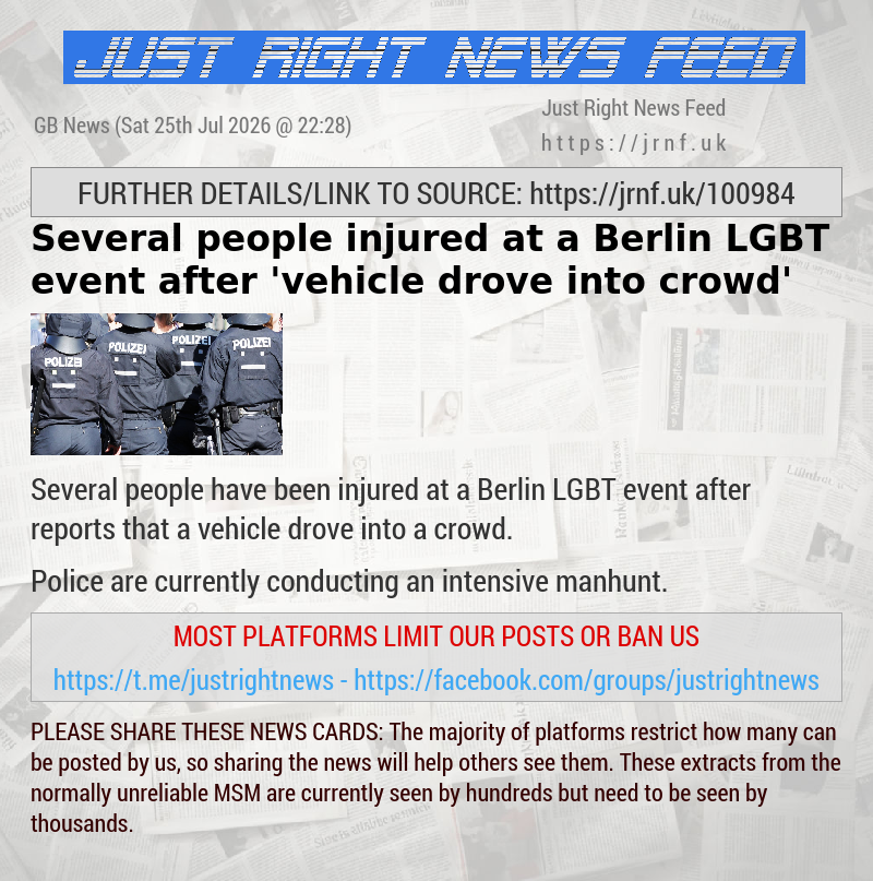 Several people injured at a Berlin LGBT event after ’vehicle drove into crowd’