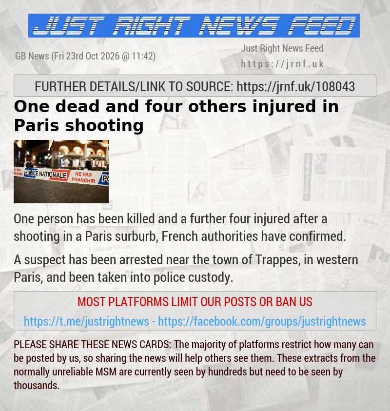 One dead and four others injured in Paris shooting