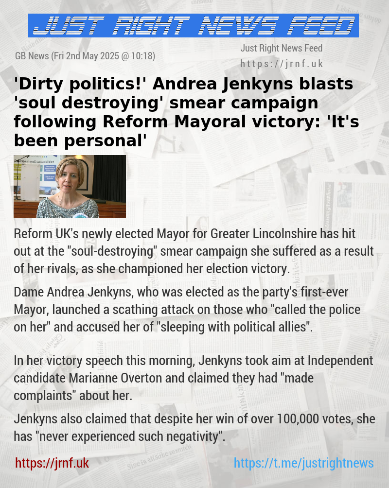 ’Dirty politics!’ Andrea Jenkyns blasts ’soul—destroying’ smear campaign following Reform Mayoral victory: ’It’s been personal’