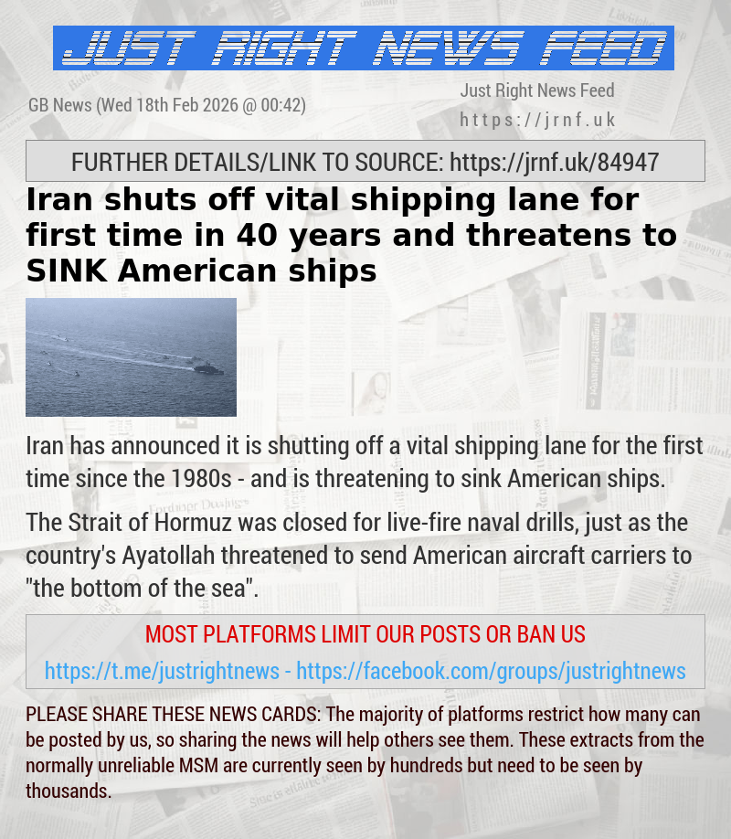 Iran shuts off vital shipping lane for first time in 40 years — and threatens to SINK American ships