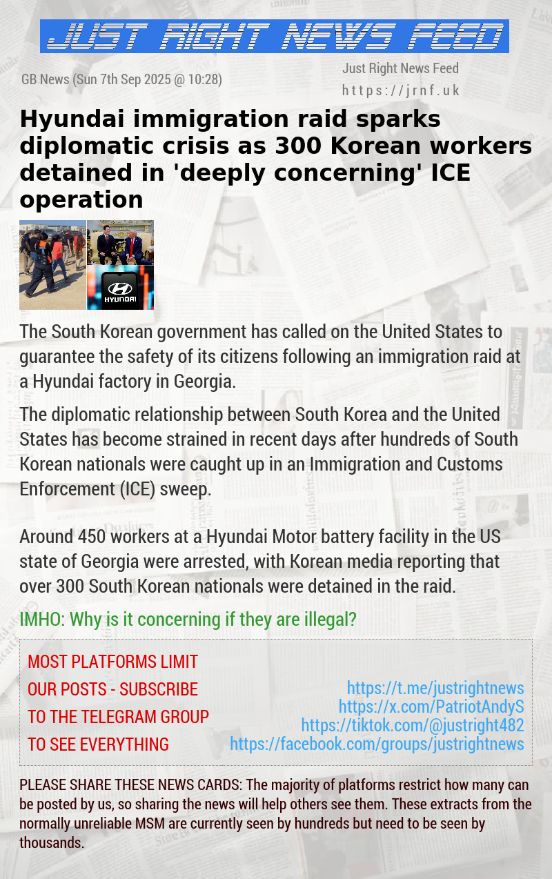Hyundai immigration raid sparks diplomatic crisis as 300 Korean workers detained in ’deeply concerning’ ICE operation