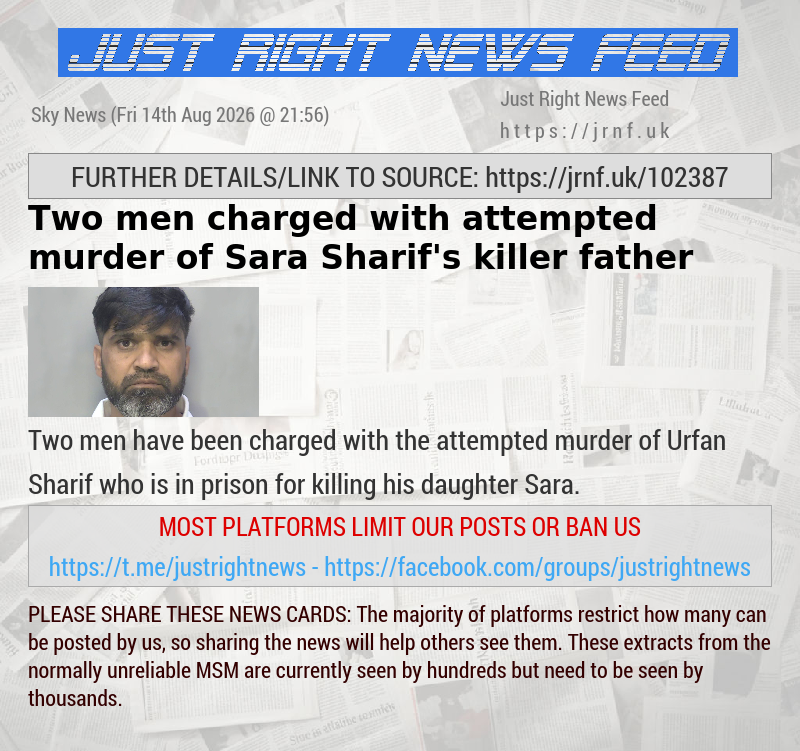 Two men charged with attempted murder of Sara Sharif’s killer father