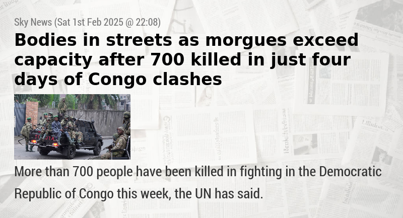 Bodies in streets as morgues exceed capacity after 700 killed in just four days of Congo clashes