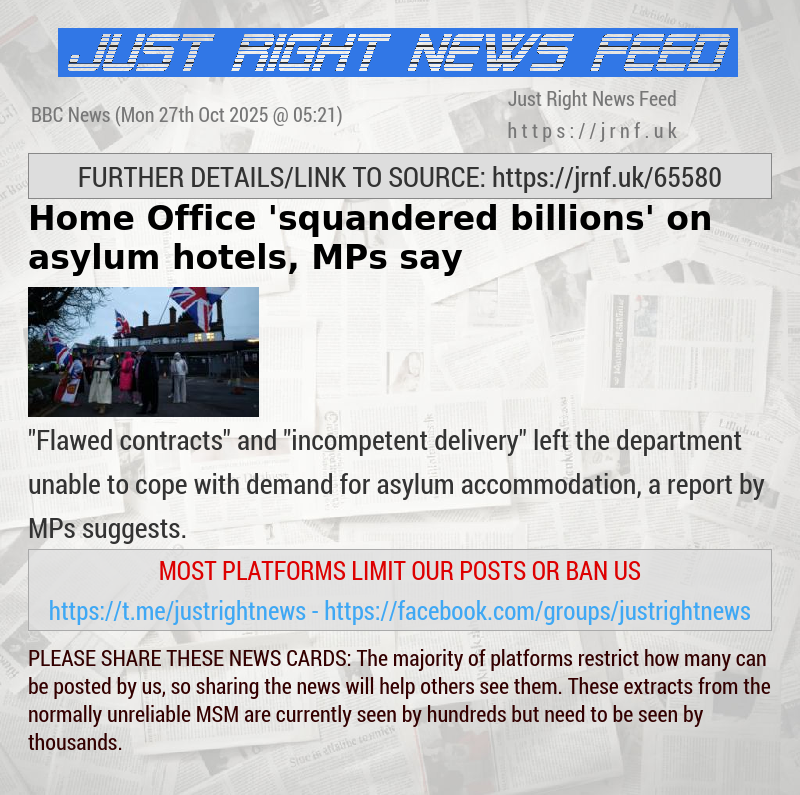 Home Office ’squandered billions’ on asylum hotels, MPs say