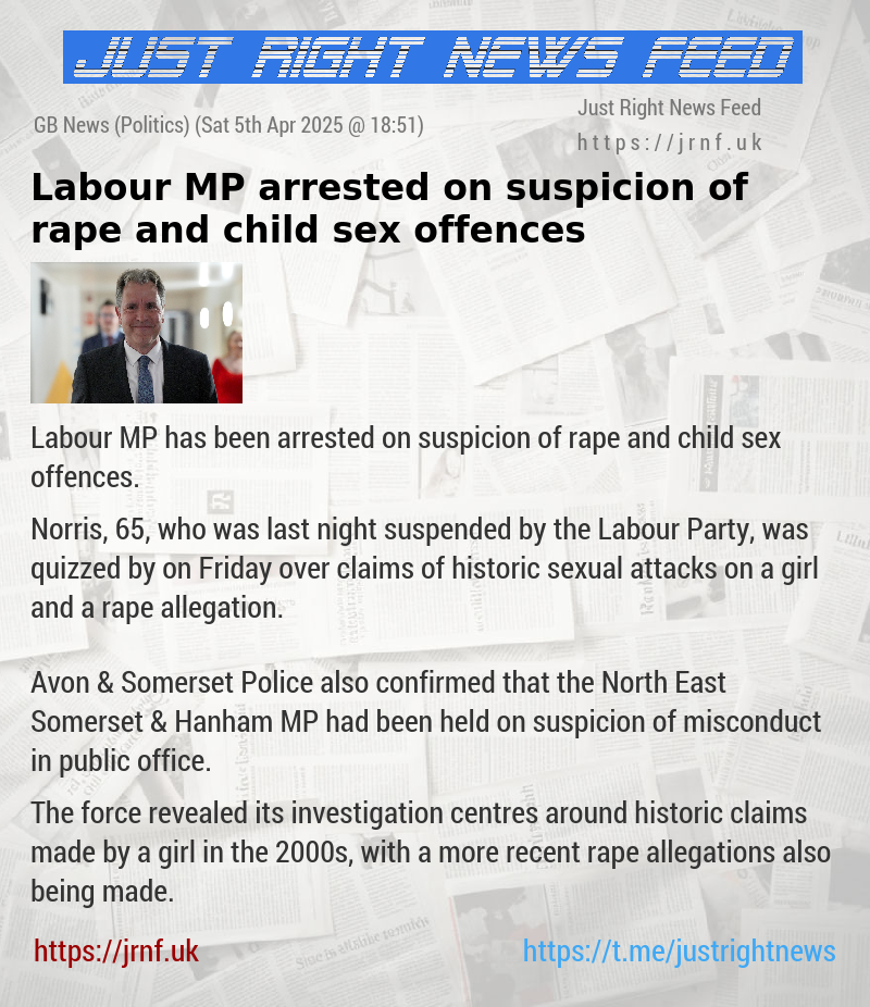 Labour MP arrested on suspicion of rape and child sex offences