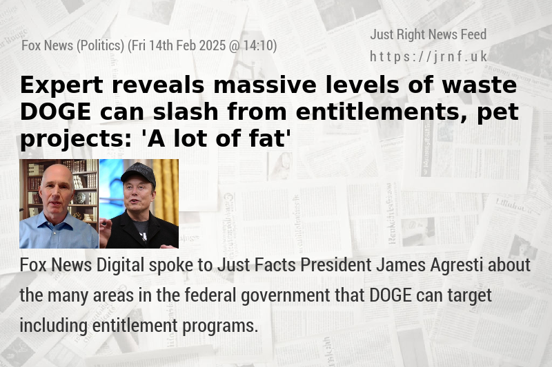 Expert reveals massive levels of waste DOGE can slash from entitlements, pet projects: ’A lot of fat’