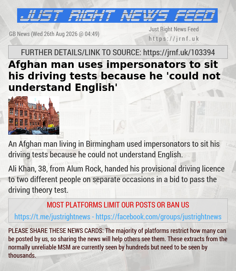 Afghan man uses impersonators to sit his driving tests because he ’could not understand English’