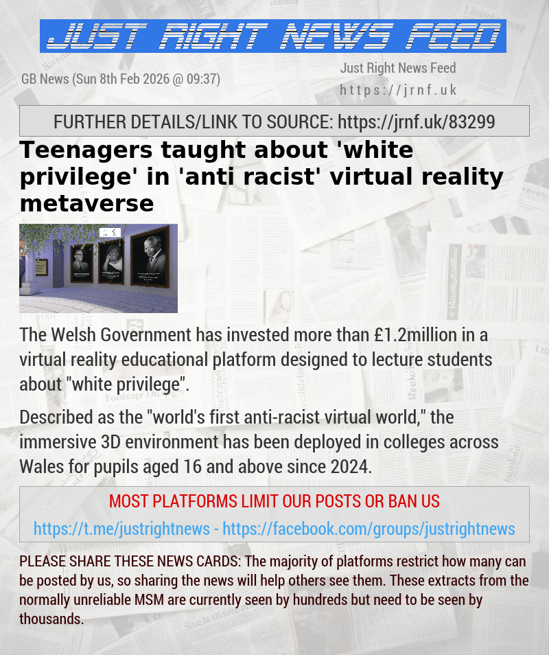 Teenagers taught about ’white privilege’ in ’anti—racist’ virtual reality metaverse