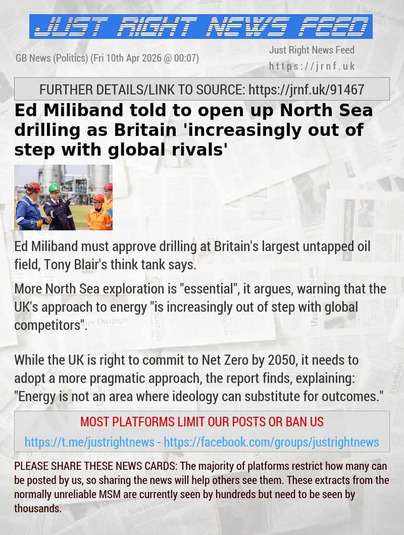 Ed Miliband told to open up North Sea drilling as Britain ’increasingly out of step with global rivals’
