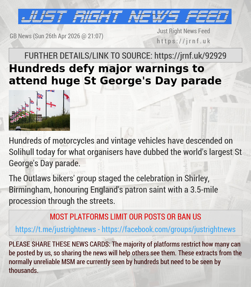 Hundreds defy major warnings to attend huge St George’s Day parade