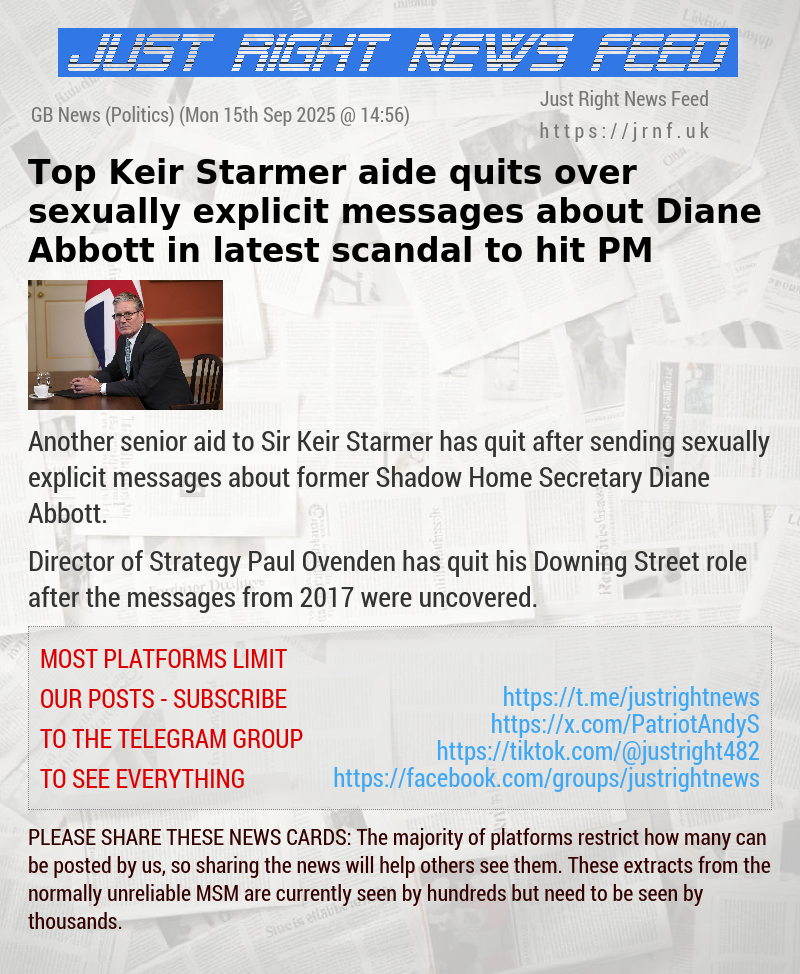 Top Keir Starmer aide quits over sexually explicit messages about Diane Abbott in latest scandal to hit PM