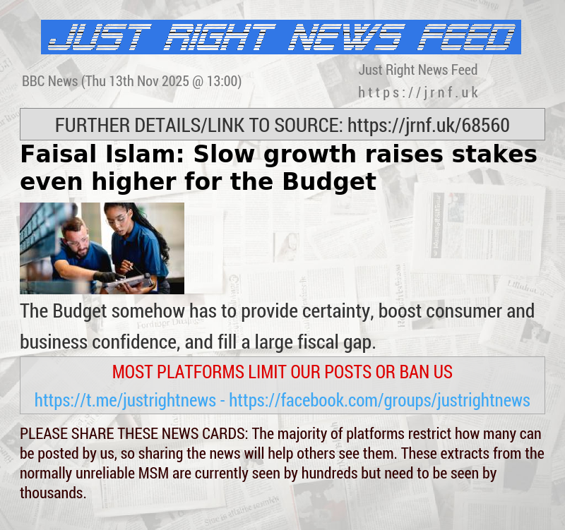 Faisal Islam: Slow growth raises stakes even higher for the Budget