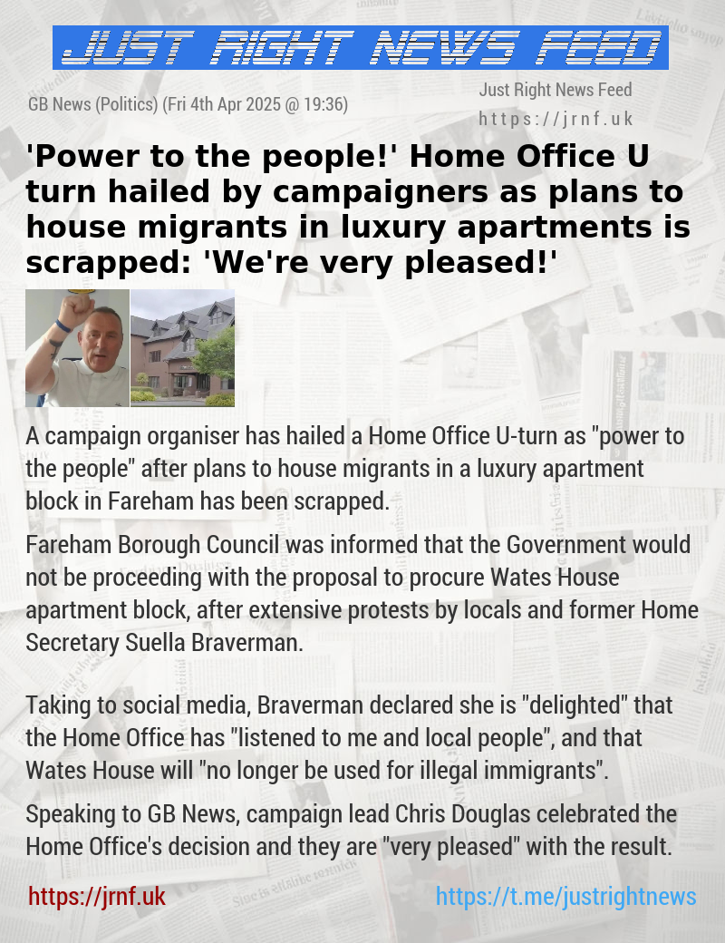 ’Power to the people!’ Home Office U—turn hailed by campaigners as plans to house migrants in luxury apartments is scrapped: ’We’re very pleased!’