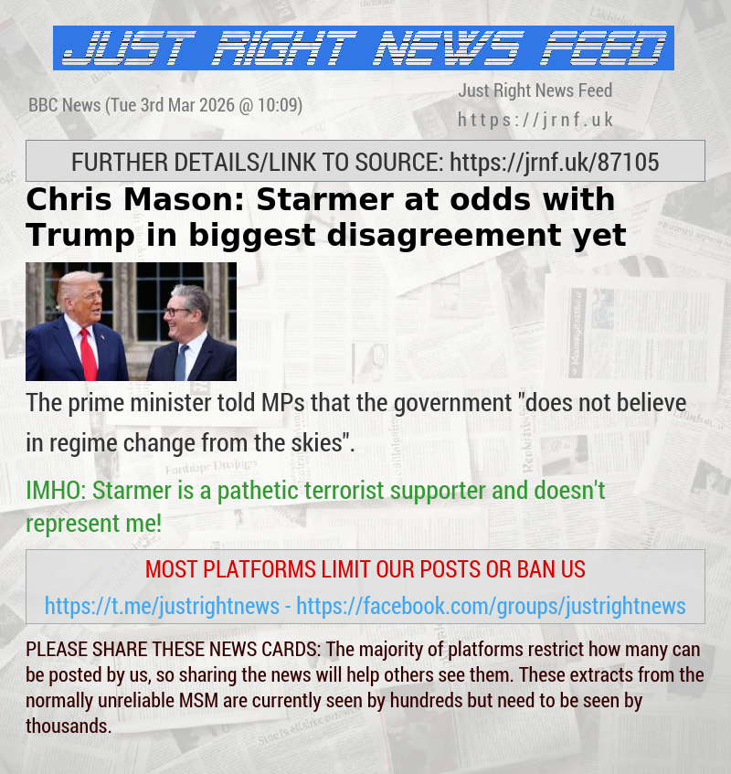 Chris Mason: Starmer at odds with Trump in biggest disagreement yet
